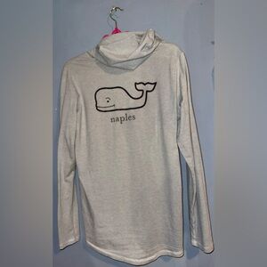 Vineyard Vines Hoodie Lightweight Gray Long Sleeve Whale Logo Top Naples Florida